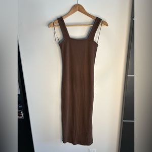Square Neck Ribbed Dress